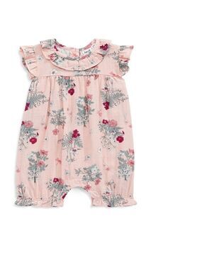Deux par Deux Baby Girl Botanical Floral Print Muslin Romper 12M